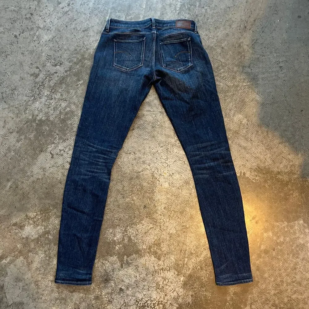 G-Star Raw 3301 Deconst Low Skinny Jeans Dark Wash Indigo 29
